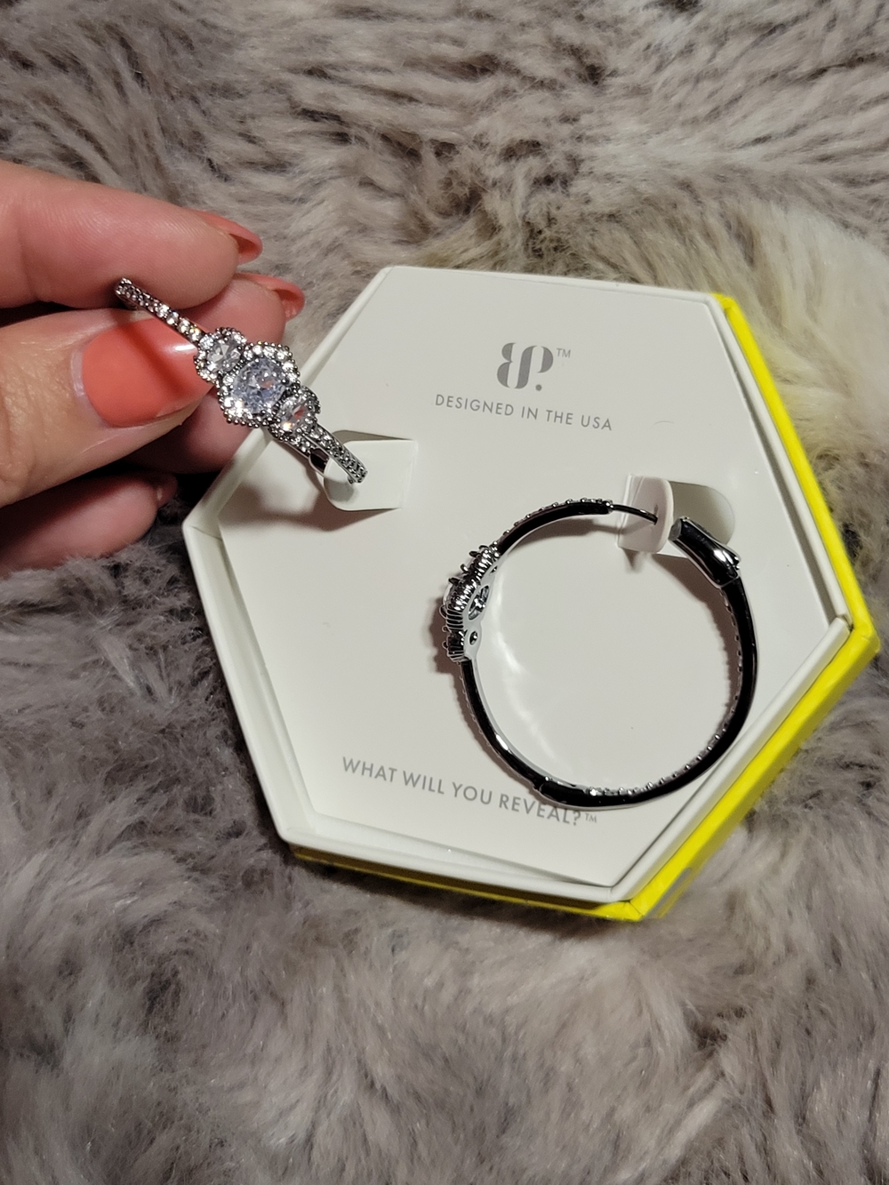 Unicorn Alert!! Silver-Tone Crystal Halo Earrings